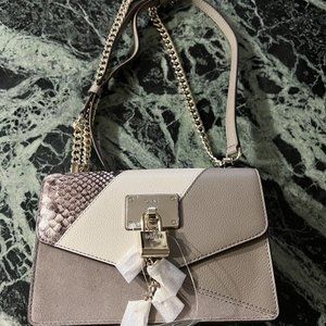 NWT WOMEN'S DKNY Elissa SM Shoulder Flap Soft Clay Combo leather bag purse $228